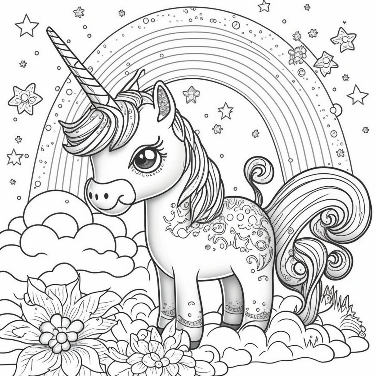38 Unicorn Coloring Pages for Kids Coloring Pages Unicorn - Etsy