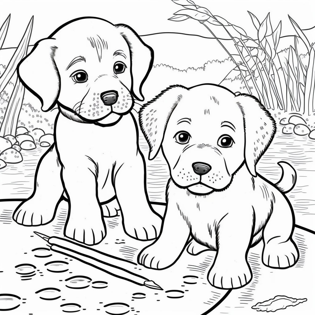 40 Coloring Pages of Cute Dogs for Children Coloring Pages - Etsy Canada