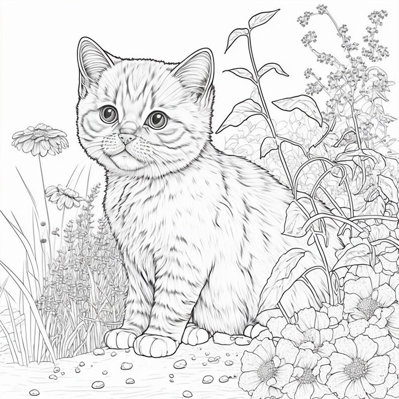 50 Cute Cat Coloring Pages For Kids Coloring Pages Digital Etsy Australia