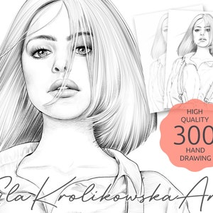 Beauty female in Suspenders - Premium Coloring Page,  Grayscale Coloring Page, Printable Adult Kids, Instant Download, JPEG, PDF