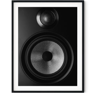 Black And White Photo Instant Digital Download Wall Art Print Loud Speakers Image