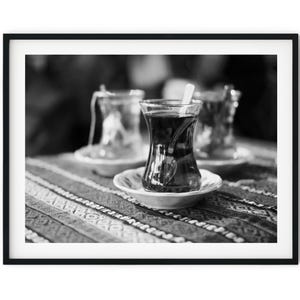 Zwart-witfoto Instant digitale download Wall Art Print Turkse thee afbeelding