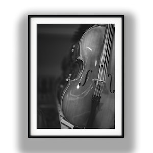 Black and White Cello Close Up Print, Classical Music Wall Art, String Instrument Photography, Minimalist Monochrome Decor Digital Download