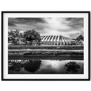 Black And White Photo Instant Digital Download Wall Art Print Circus Tent Image