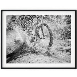 Black And White Photo Instant Digital Download Wall Art Print Mountain Biking Image