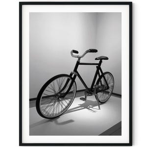 Black And White Photo Instant Digital Download Wall Art Print Art Gallery Bicycle Image