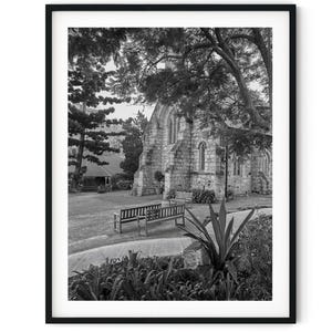 Black And White Photo Instant Digital Download Wall Art Print Stone Church Image