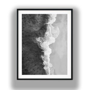 Black And White Photo Instant Digital Download Wall Art Print Aerial Beach And Ocean View Image