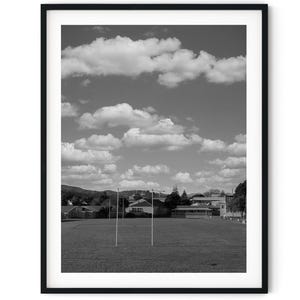 Black And White Photo Instant Digital Download Wall Art Print School Rugby Field Image