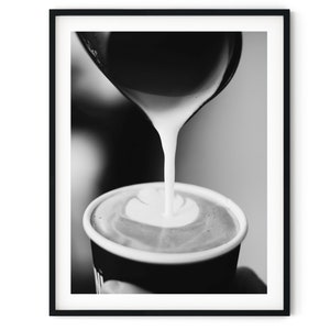 Black And White Photo Instant Digital Download Wall Art Print Takeaway Coffee Image