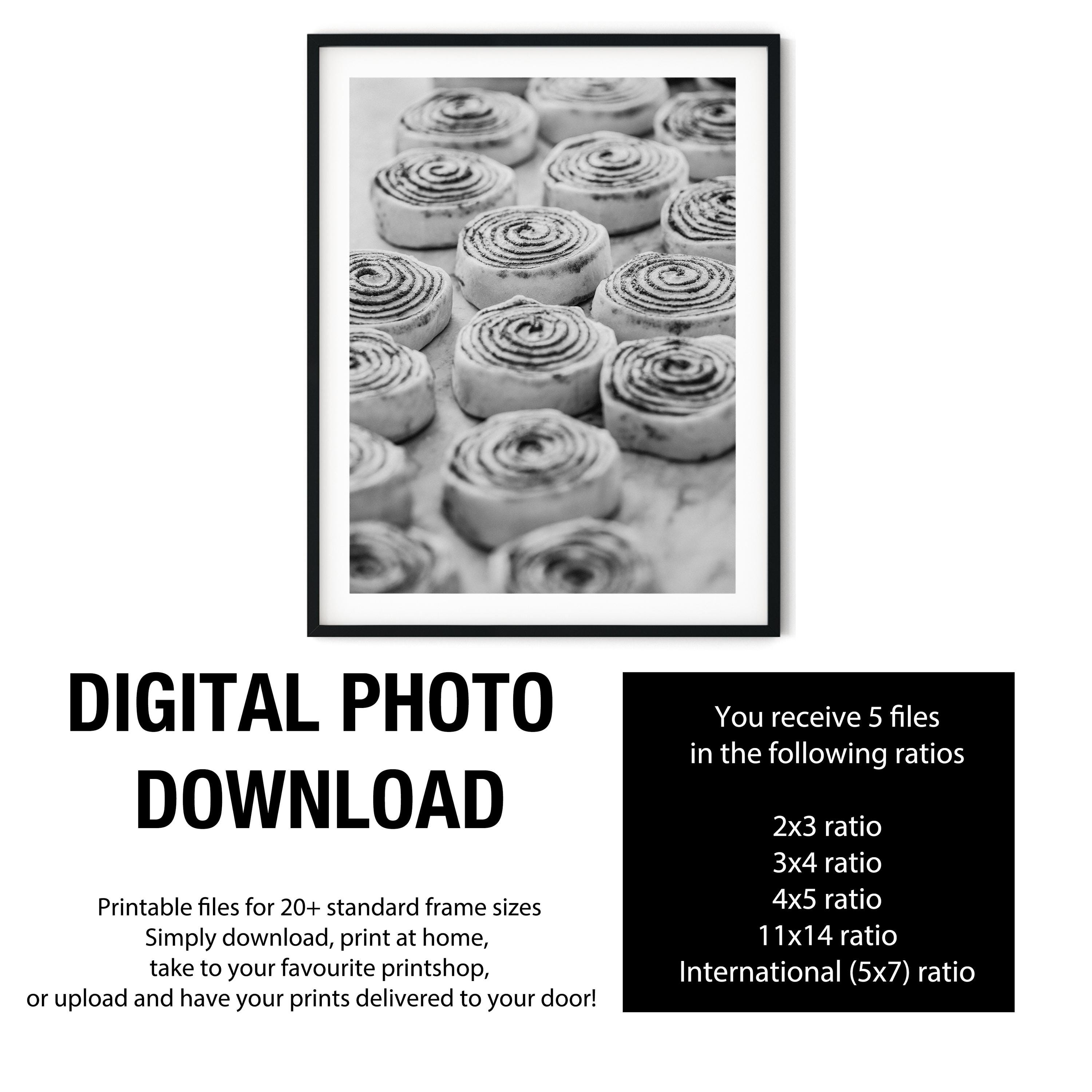 白黒写真のインスタントデジタルダウンロードウォールアートプリント