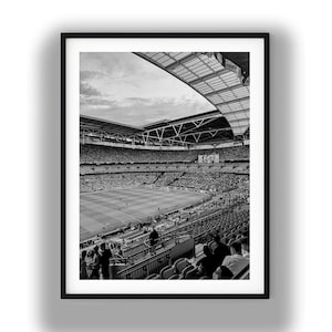 白黒写真のインスタントデジタルダウンロードウォールアートプリントウェンブリースタジアム画像