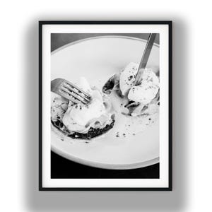 Black And White Photo Instant Digital Download Wall Art Print Poached Eggs Breakfast Image