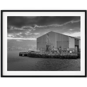Black And White Photo Instant Digital Download Wall Art Print Old Boat Image