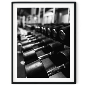 Black And White Photo Instant Digital Download Wall Art Print Dumbbell Weights Image