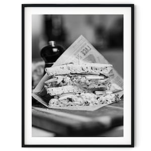 Black And White Photo Instant Digital Download Wall Art Print Sandwich Image