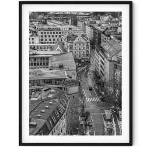 Impresión digital instantánea para pared con fotografía en blanco y negro de Múnich, Alemania