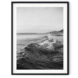 Black And White Photo Instant Digital Download Wall Art Print Small Breaking Waves Image