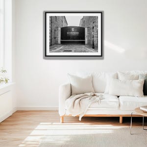 Guinness Brewery Sign Black and White Photography, Dublin Ireland Print, Digital Download, Irish Pub Decor, Industrial Wall Art image 2