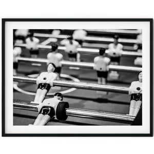 Fotografía en blanco y negro, descarga digital instantánea, lámina decorativa para pared con imagen de futbolín.