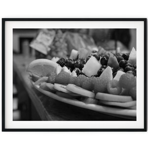 Schwarzweißfoto-sofortiger digitaler Download Wand-Kunstdruck-Obstteller-Bild