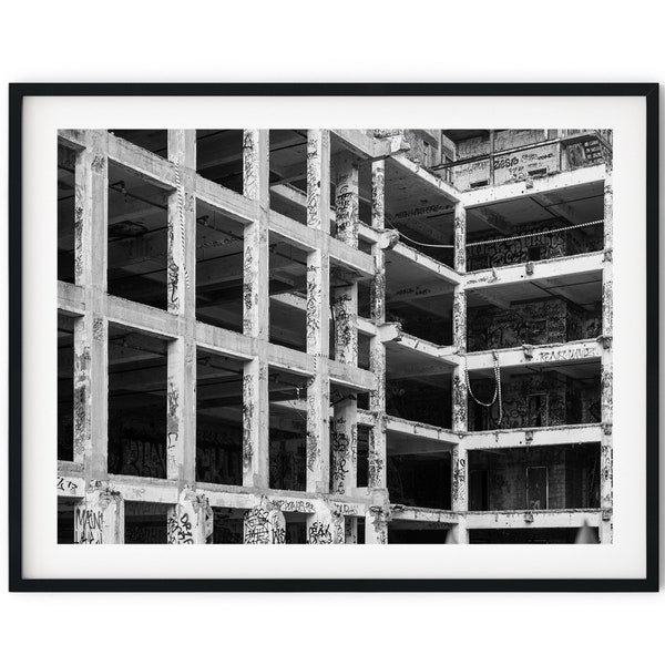 Black And White Photo Instant Digital Download Wall Art Print Urban Decay Image