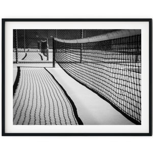 Black And White Photo Instant Digital Download Wall Art Print Tennis Court Net Image