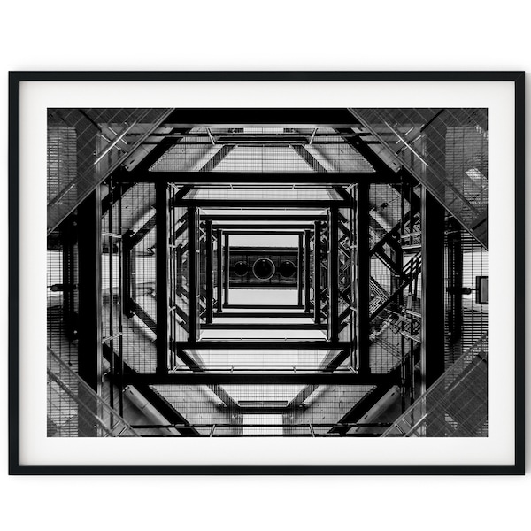 Black And White Photo Instant Digital Download Wall Art Print Industrial Architecture Image