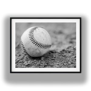 Black And White Photo Instant Digital Download Wall Art Print Baseball Image