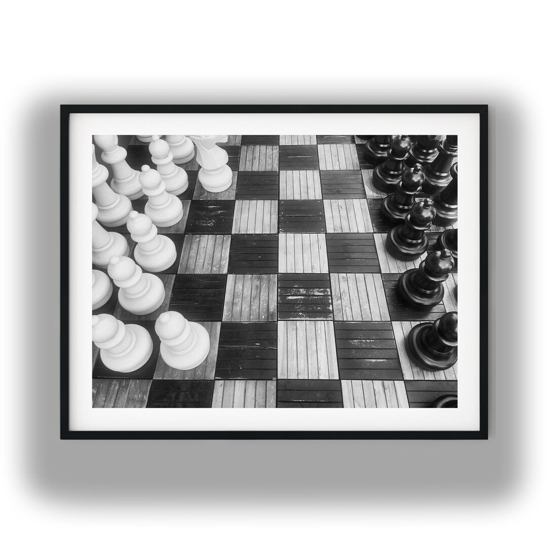Giant Outdoor Chess Board Photography, Black and White Large Scale Game ...
