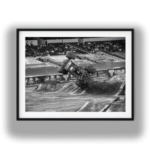 Schwarzweißfoto-sofortiger digitaler Download Wand-Kunst-Druck Monstertruck Bild