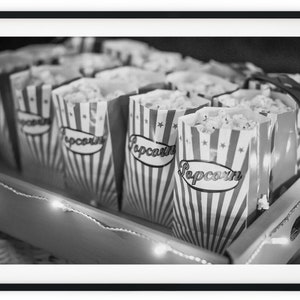 Black And White Photo Instant Digital Download Wall Art Print Popcorn Image