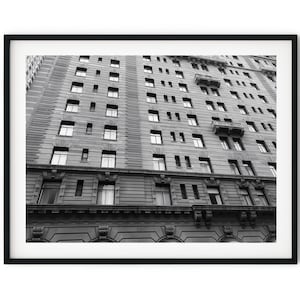 Black And White Photo Instant Digital Download Wall Art Print Hotel Building Architecture Image