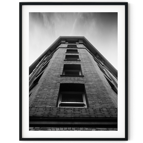 Black And White Photo Instant Digital Download Wall Art Print Corner Building Architecture Image