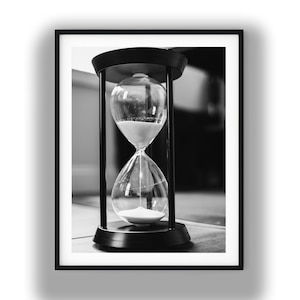 Black And White Photo Instant Digital Download Wall Art Print Hourglass Image