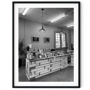 Black And White Photo Instant Digital Download Wall Art Print Coffee Shop Counter Image
