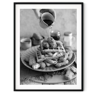 Black And White Photo Instant Digital Download Wall Art Print Waffles Image