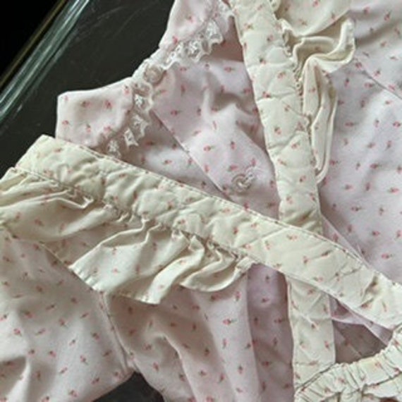 Rosebud quilted pink and white 80s vintage girls … - image 3