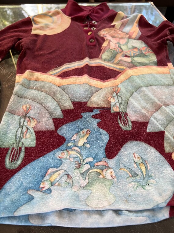 DREAMING with the river fishes Vintage 70s long s… - image 4