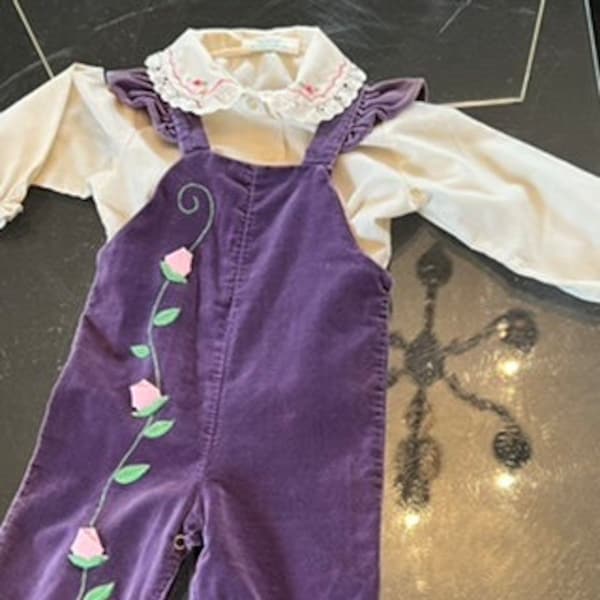 Velvet Floral Overalls main image 0
