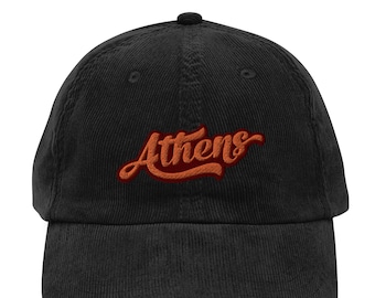 Griekse Athene Vintage Corduroy Cap / Griekse Griekse pet / Grieks geschenk / Unisex Griekenland Retro Cap / Cadeau voor hem / Athene Kap