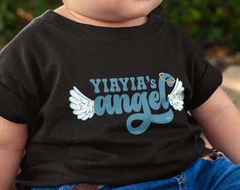 Greek Baby Short Sleeve T-shirt - Trendy Greek Yiayia's Angel Baby Tshirt | Perfect Gift for Baby boy, gift for baby girl, etc.
