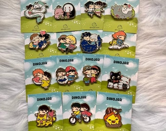 Hayao Miyazaki Enamel Pin | Howl Moving Castle Calcifer Kiki Nausicaa Mononoke Spirited Away Haku Chihiro Catbus Totoro