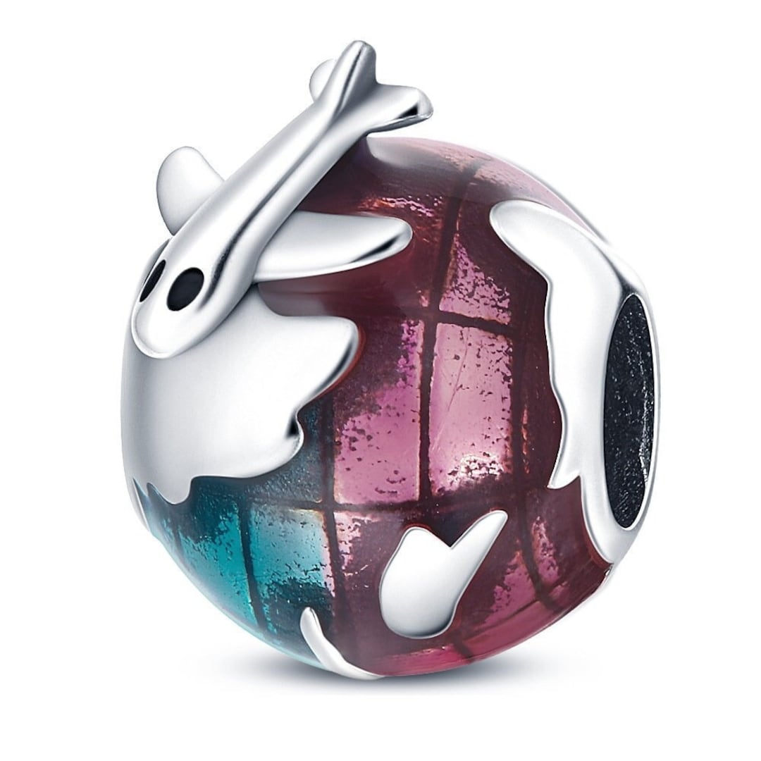Globe & Airplane Dangle Charm main image 0