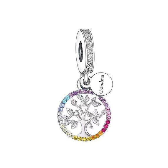 Family Tree Charm Grandma Charm Granny Dangle Bead Pandora Charm Bracelet  Fit Sterling Silver 925 Mum Mom Sister Daughter Wife Gift