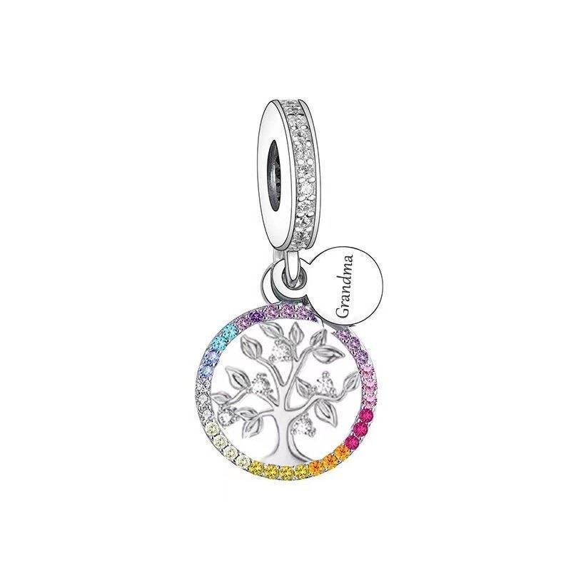 Family Tree Charm Grandma Charm Granny Dangle Bead Pandora Charm Bracelet Fit Sterling Silver 925 Mum Mom Sister Daughter Wife Gift