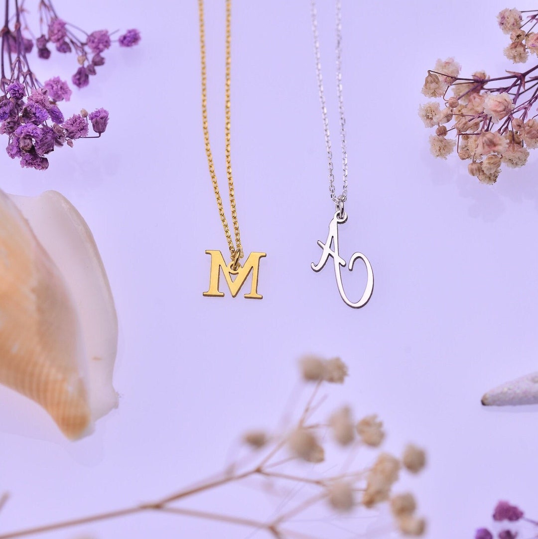Initial Necklace Letter Necklace Gold Necklace Personalized Name initial-necklace-letter-necklace-gold-necklace-personalized-name