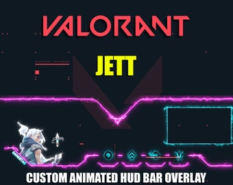 Valorant Jett Animated Stream Hud Bar Overlay (Digital Download)