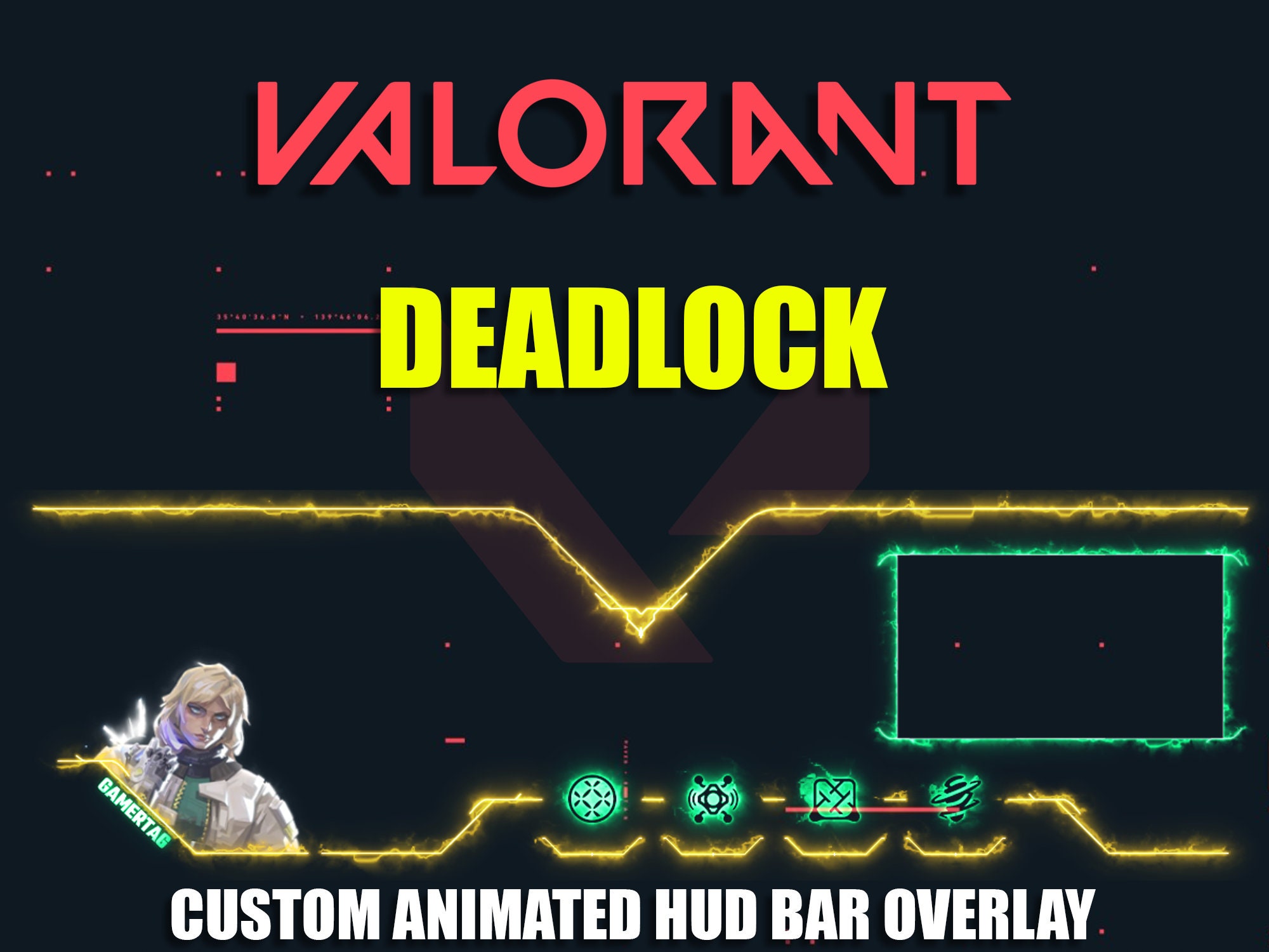 Valorant Deadlock Animated HUD Bar Overlay: Custom Stream Design (Digital Download)