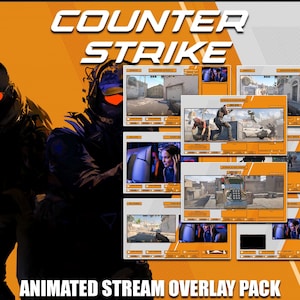 Counter-Strike Animated Stream Overlay: Twitch, YouTube, Kick (Digital Download)